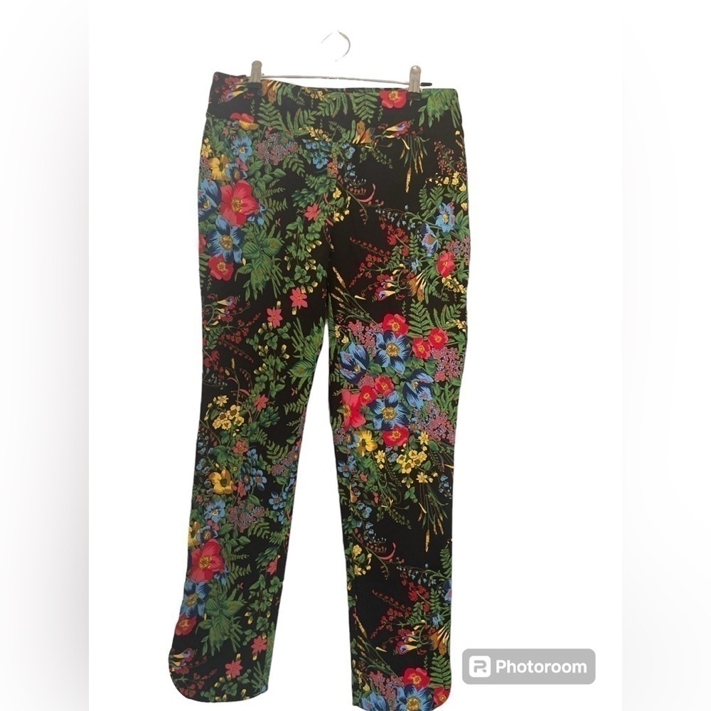 Soft Surroundings  In Bloom Floral Garden Party Pull On Tapered Pants Size Small